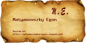 Matyasovszky Egon névjegykártya